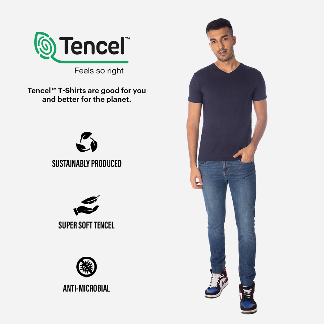 Men's TENCEL™ Modal-V Neck-Navy Grey