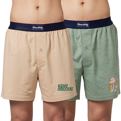 Stay Groovy Mens Boxer 2pc Pack
