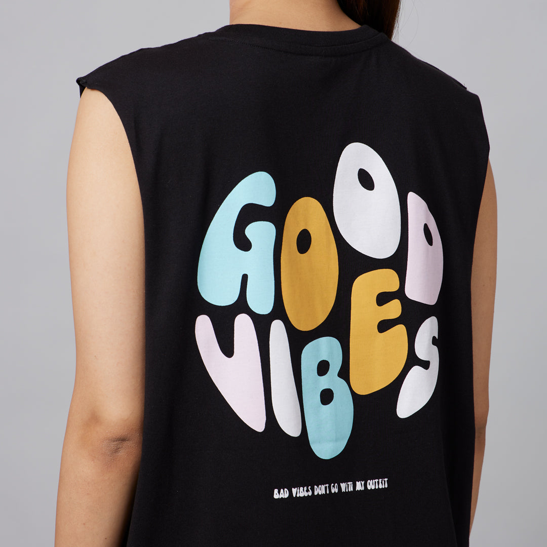 Good Vibes Women Sleeveless T-Shirt