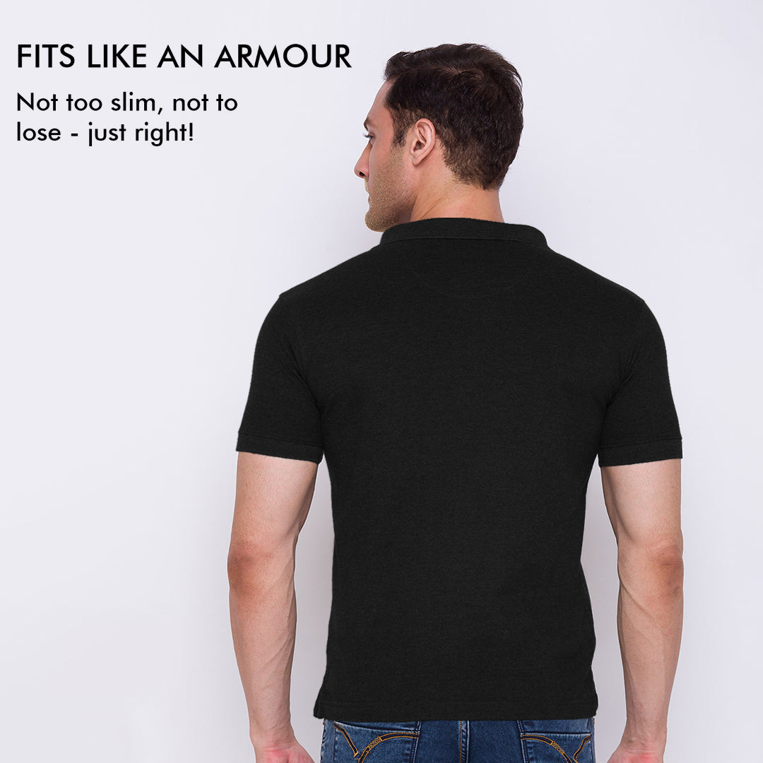 Men's ARMOR Polo T-shirt-Infinite Black