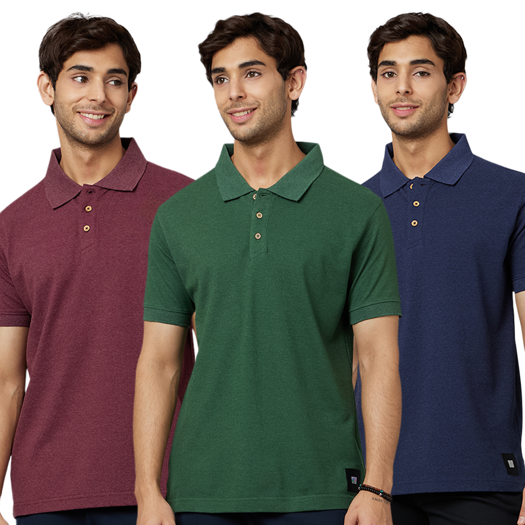 Men's ARMOR Polo 3 PC Pack Red-Green-Navy