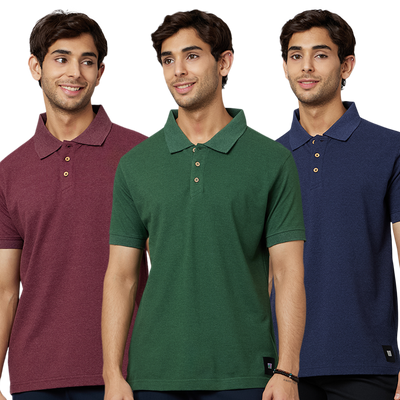 Men's ARMOR Polo 3 PC Pack Red-Green-Navy