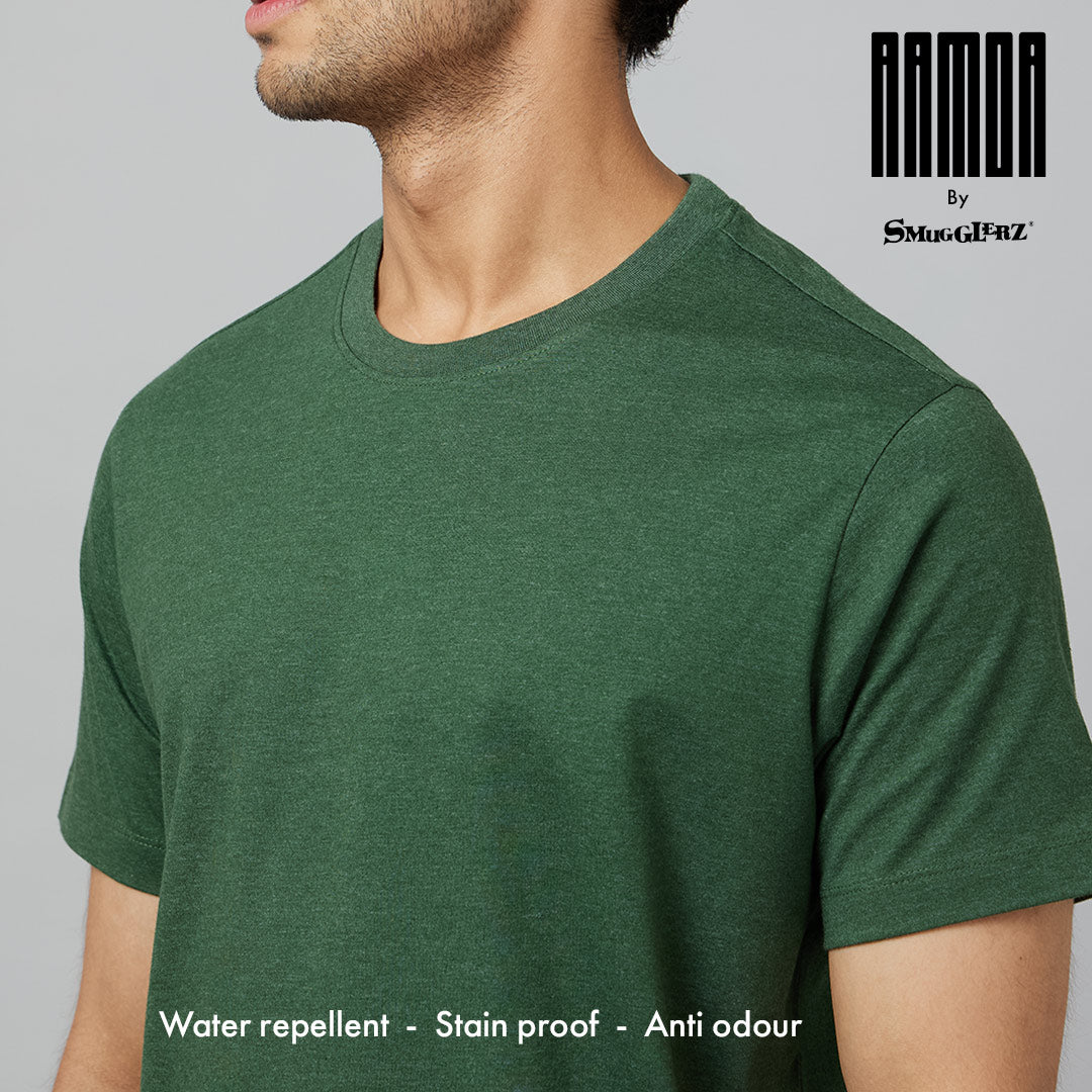 Men's ARMOR Crew Neck T-shirt 3 PC PACK Orange-Lt.Blue-Green