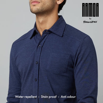 Men-ARMOR-Full Sleeve Shirt-Midnight-Navy