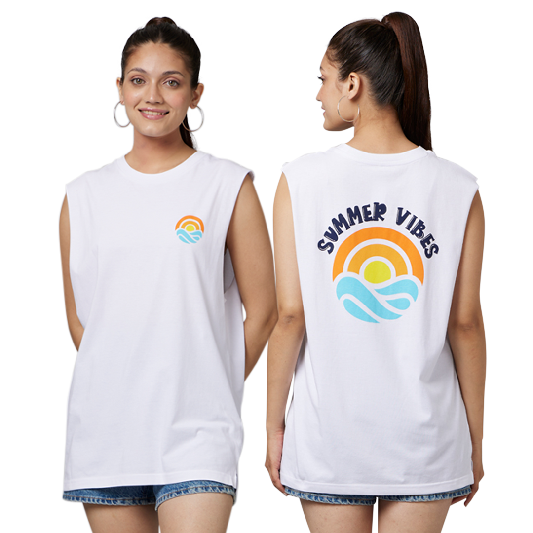 Summer Vibes Women Sleeveless T-Shirt