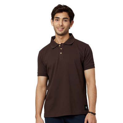 Men's ARMOR Polo T-shirt-Coffee Brown