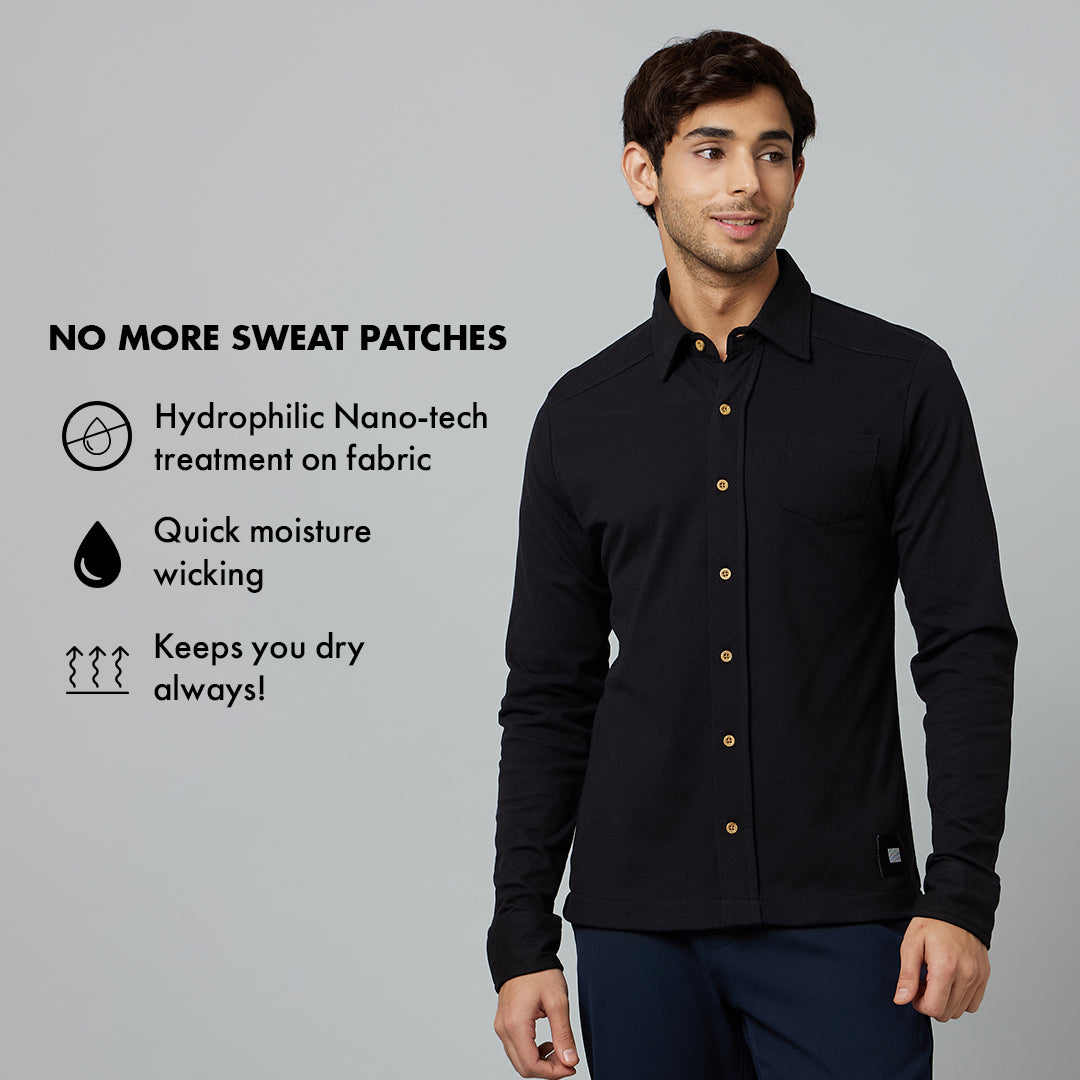 Men's-ARMOR-Full Sleeve Shirt Infinite Black