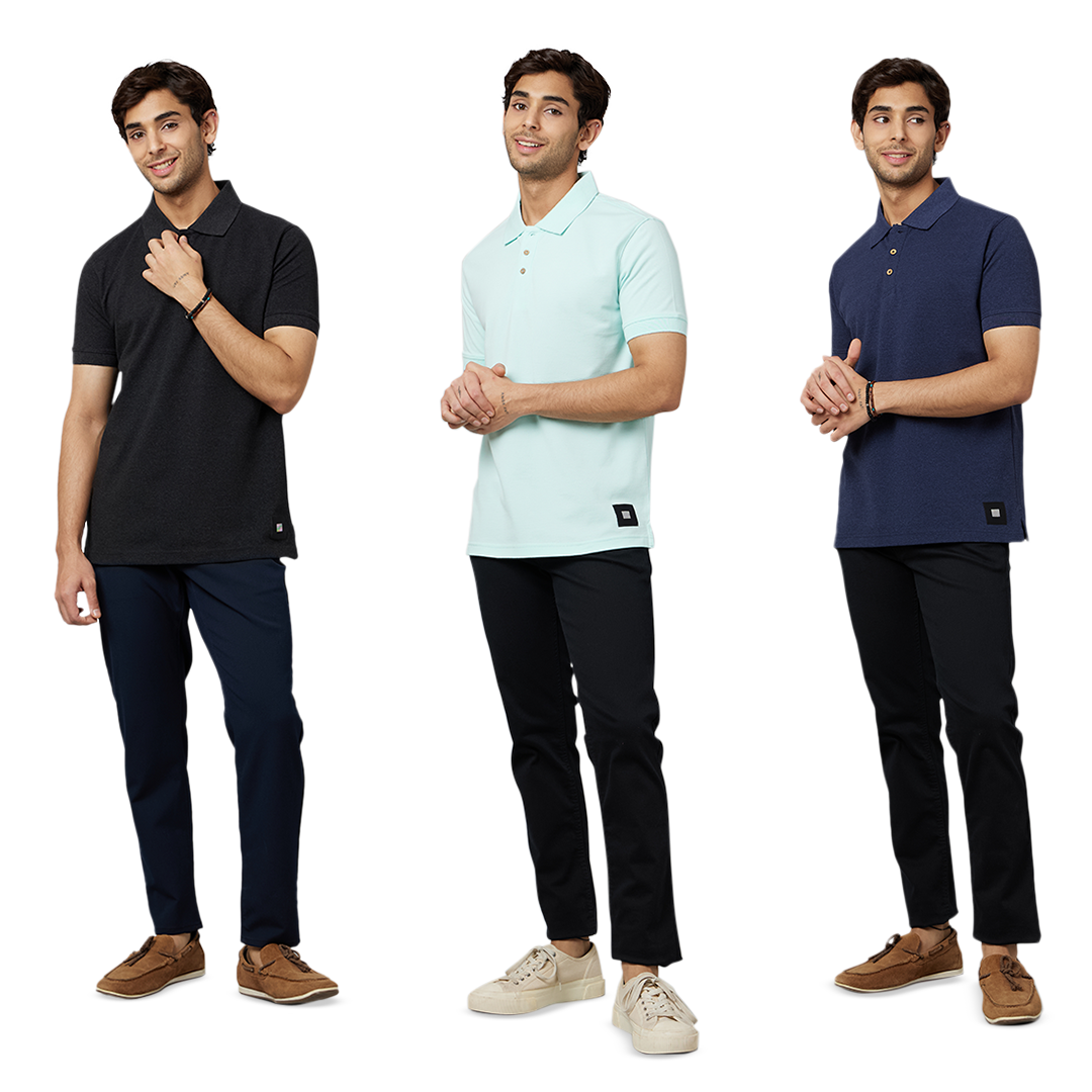 Men's ARMOR Polo 3 PC Pack Lt.Blue-Navy-Charcoal