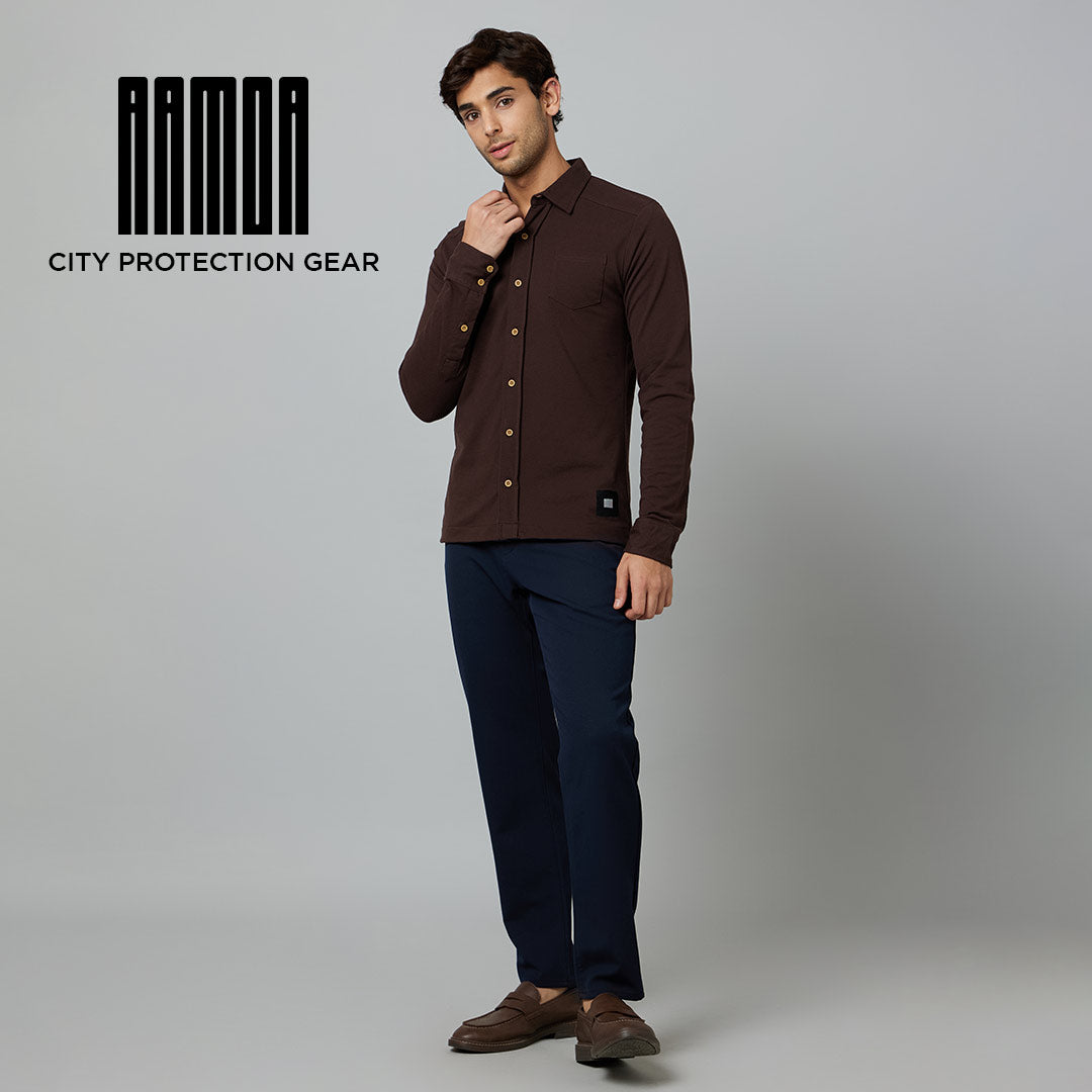 Men's-ARMOR-Full Sleeve Shirt -Coffee Brown