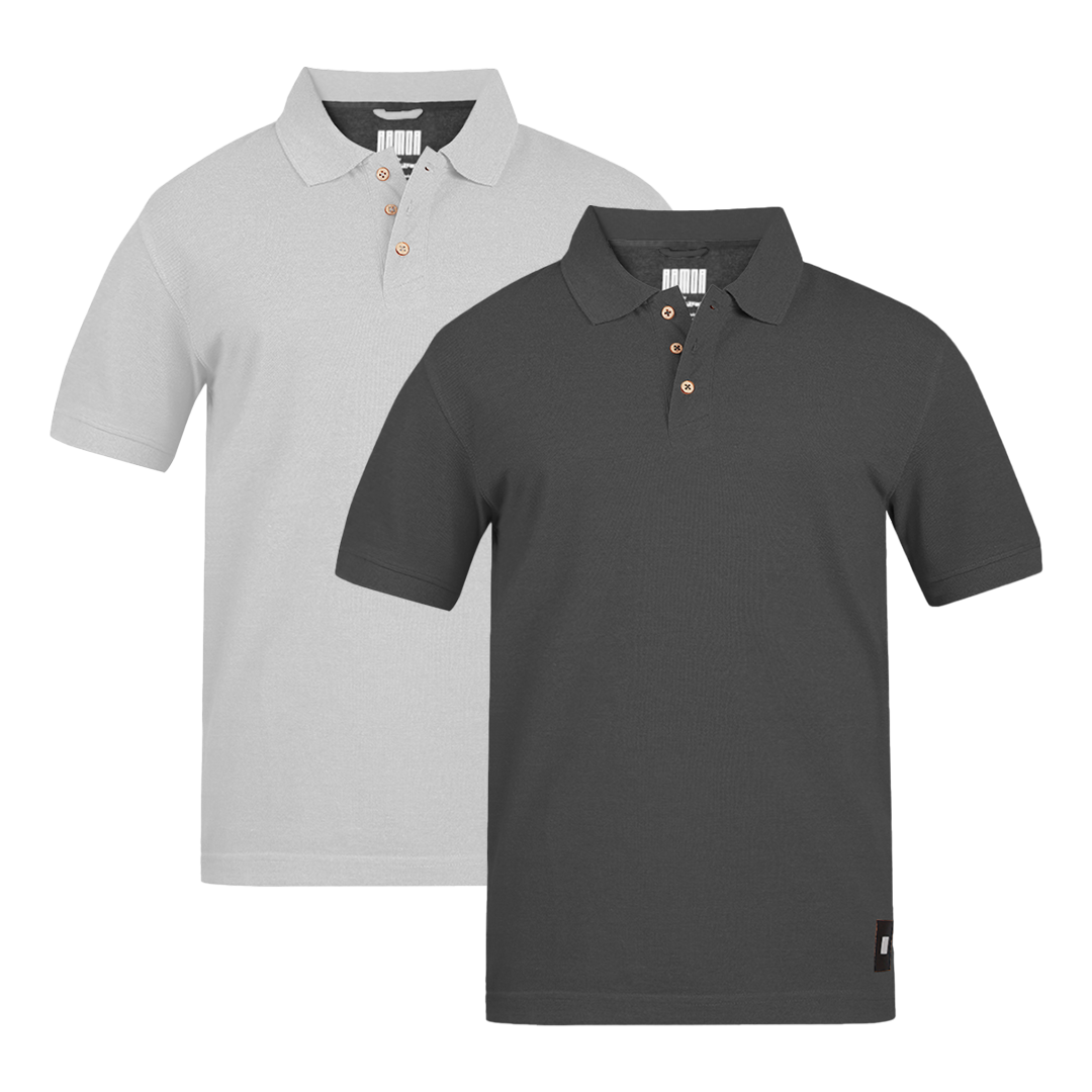 Men's ARMOR Polo 2 PC Pack Charcoal-Grey
