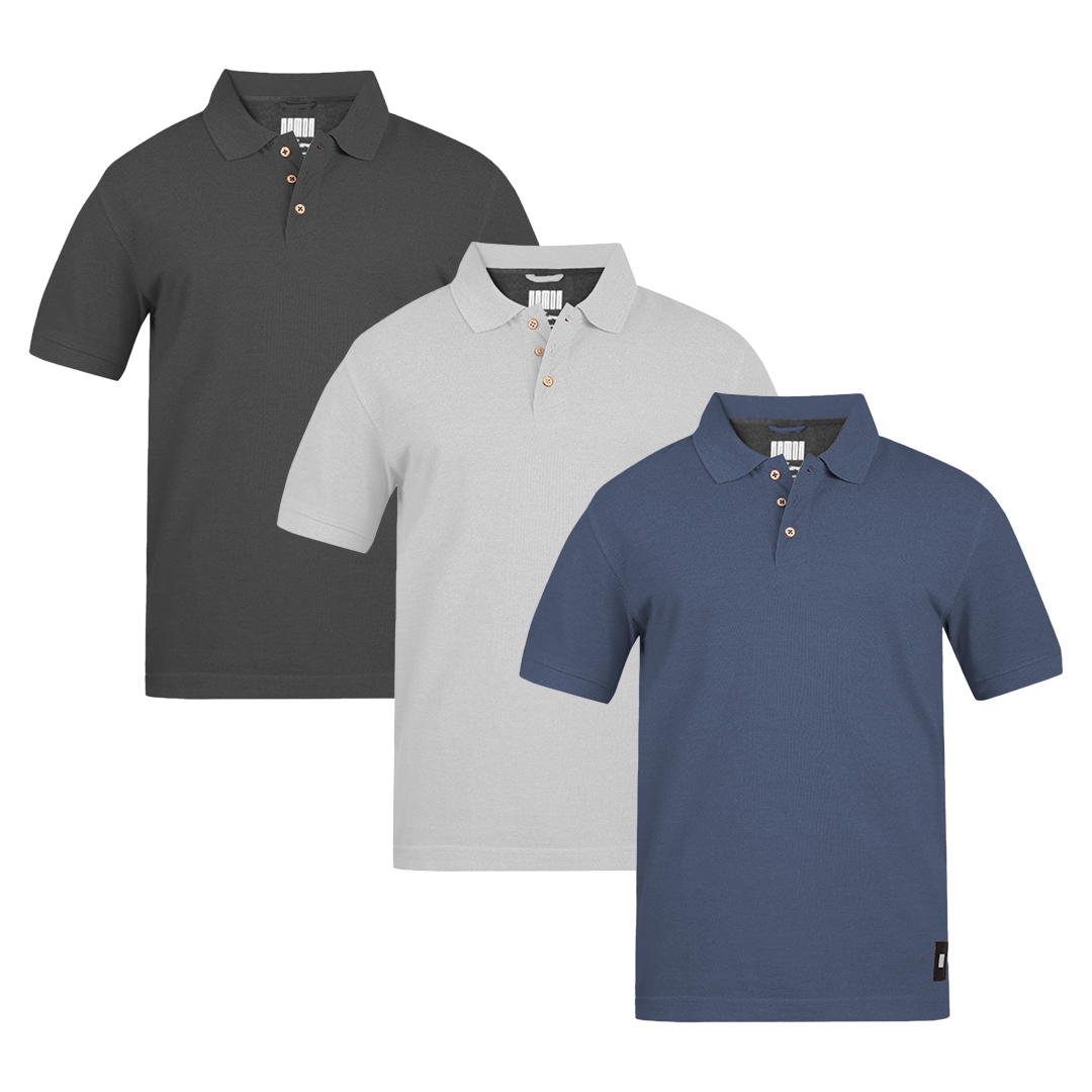 Men's ARMOR Polo 3 PC Pack Charcoal-Grey-Navy
