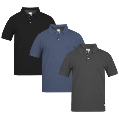 Men's ARMOR Polo 3 PC Pack Navy-Black-Charcoal