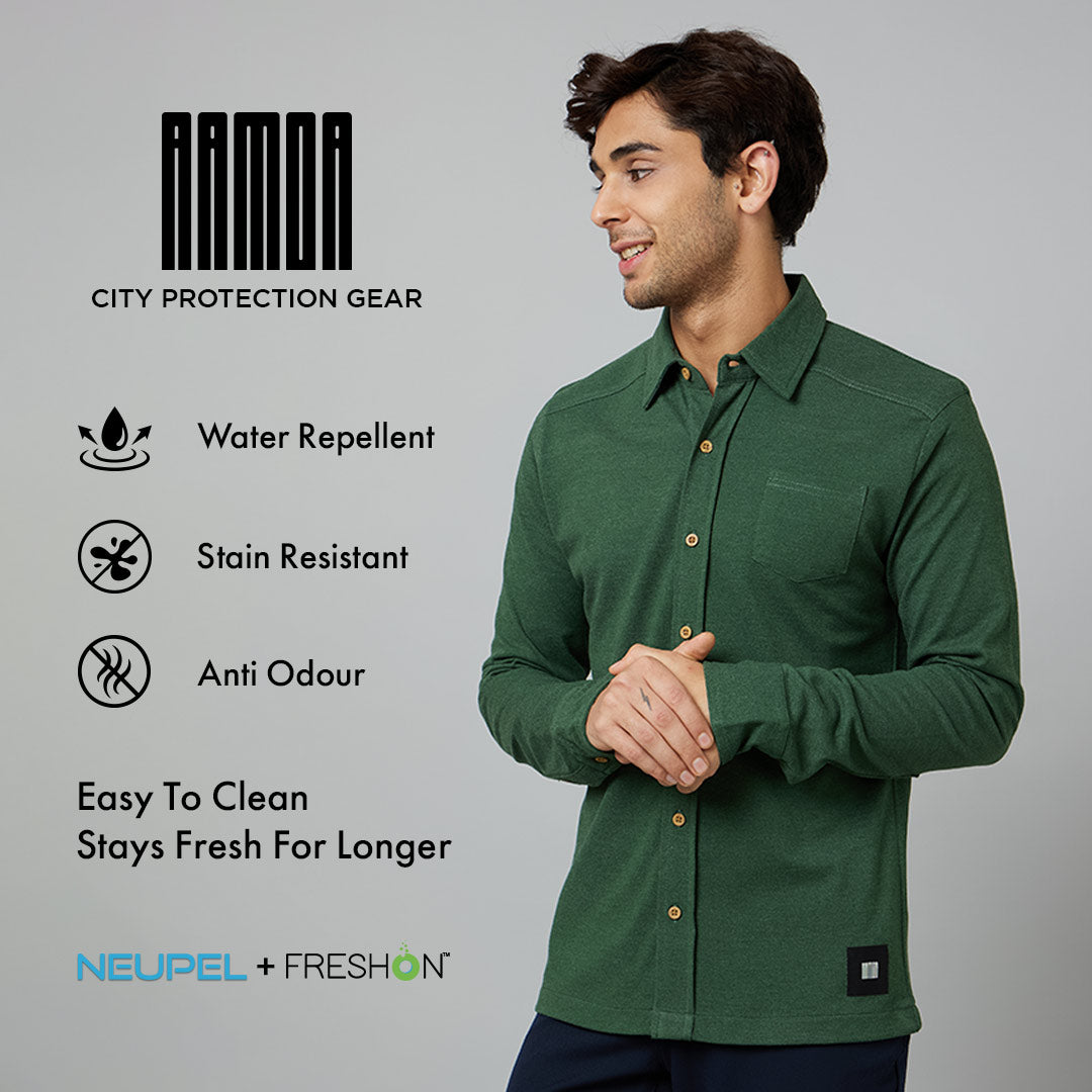 Mens-ARMOR-Full Sleeve Shirt-Forest-Green