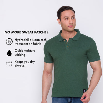Men's ARMOR Polo T-shirt-Forest Green
