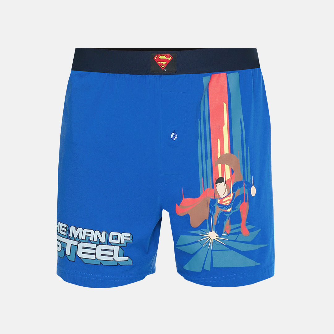 Superman Men's Knit Boxer Blue Punch