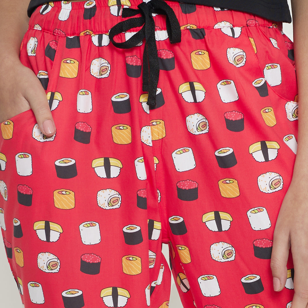 Sushi Me-Red Women's Pyjama