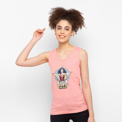 WOMEN'S-WW84-SAVE THE DAY-TANK TOP-LIGHT PINK