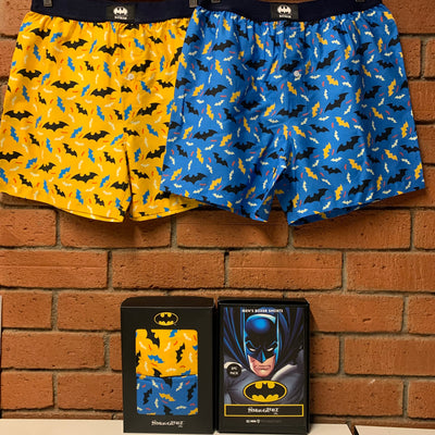 Batman™️ BAT-SIGNAL Pack-2 Pc Pack-Men's Boxer-Turq/Yellow
