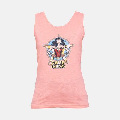 WOMEN'S-WW84-SAVE THE DAY-TANK TOP-LIGHT PINK
