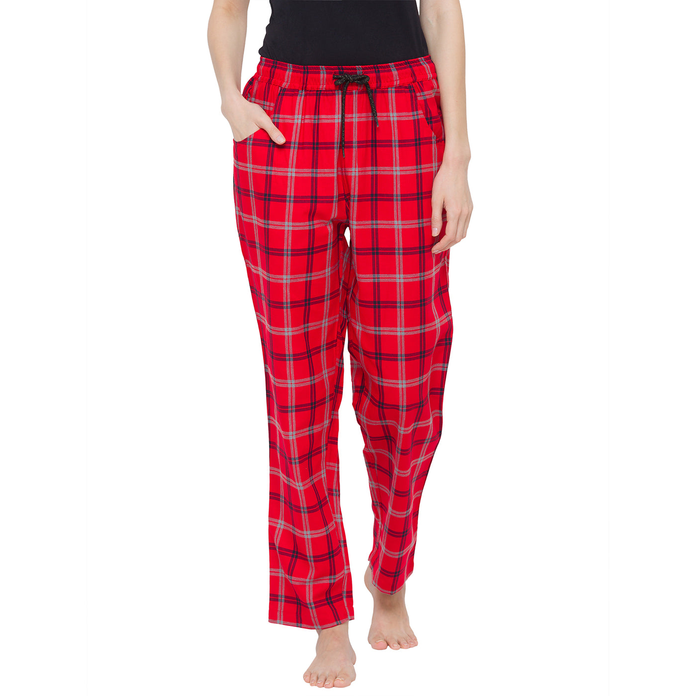 Cheery Red Checks Women X'Mas Pajama